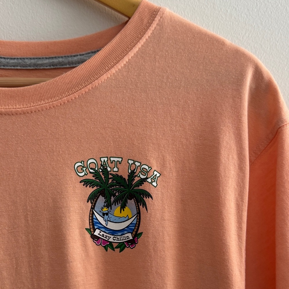 GOAT USA Peach Lazy Chillin' T-Shirt, M - Picture 3 of 5